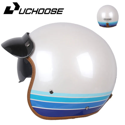 DOT Open Face Casco Moto Motorcycle Accessories Men Moto Helmets Certificated Retro Motorcycle Helmet Cafe Racer