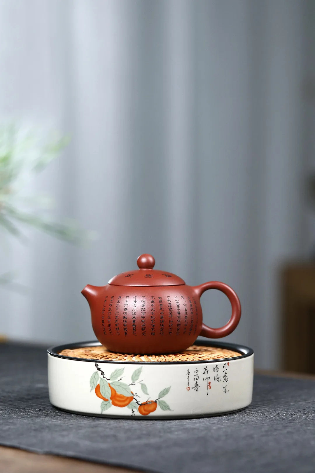 150ML Handcrafted Buddhist Scriptures Yixing Purple Clay Teapot Small Capacity Traditional Chinese Kettle Puer Oolong Tea Set