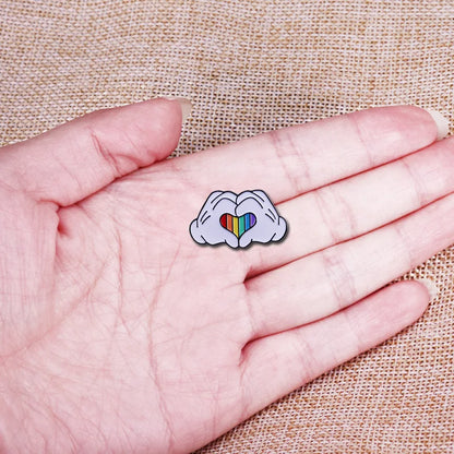 LGBT Gay Pride Rainbow Flag Heart Enamel Pins Fashion Lapel Metal Badges Backpack Brooches Proudly Go Purride Pin Wholesale