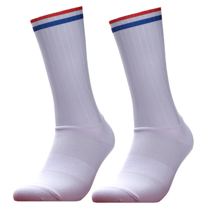 Cycling 2024 Anti Slip Whiteline Silicone Summer Aero Socks Socks Men Bicycle Sport Running Bike Socks Calcetines Ciclismo