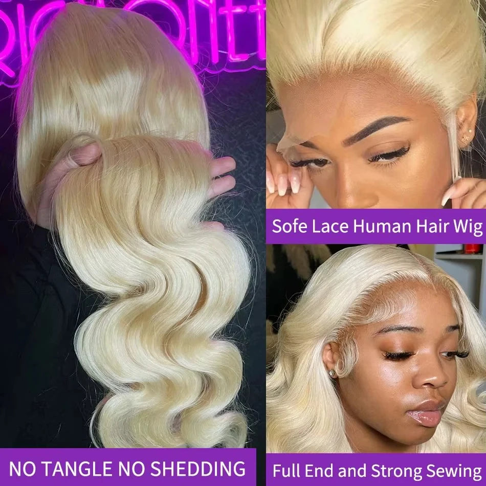 Blond 613 Human Hair Wig 210 Density 30 40Inch Body wave Human Hair Wig 613 Hd Lace Frontal Wig 13x6 Pre Plucked Brazilian Hair
