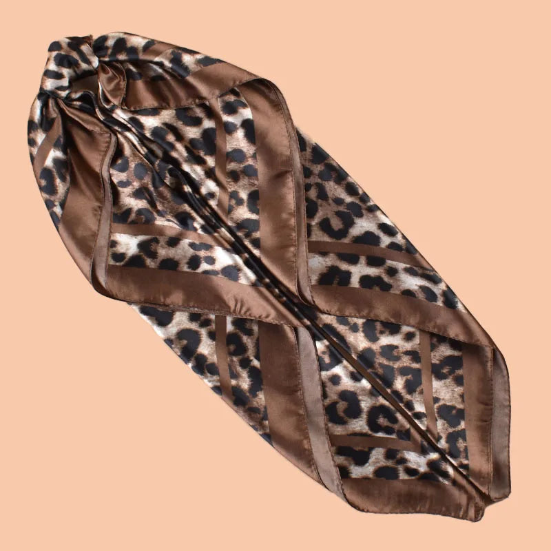 1PCS Women's Sexy Multicolor Leopard Print Woven Scarf Large Fashionable Headscarf for Travel Party Ladies Silk Square Scarf