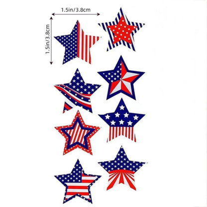 Patriotic Label Star American Flag Stickers, 500 Pcs 1.5-inch, 4th of July & Memorial Day