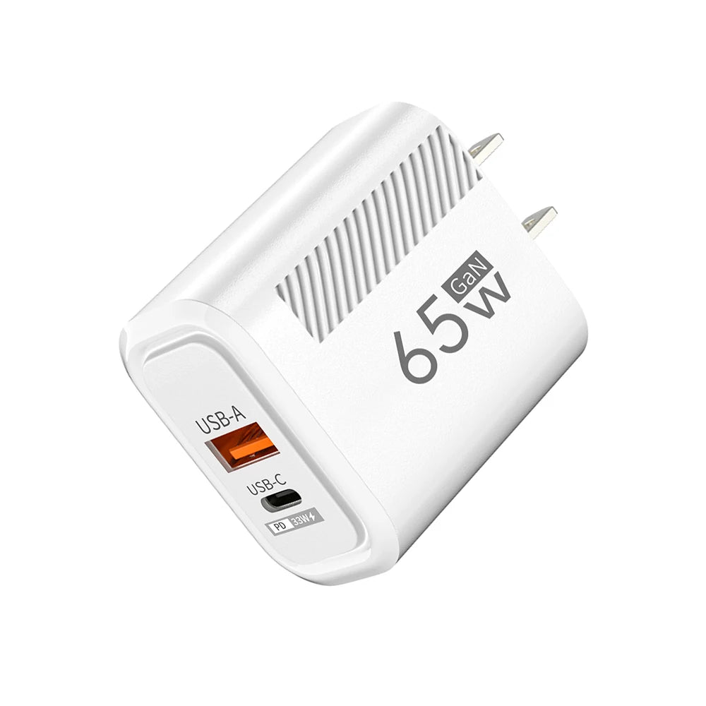 Total 65W USB GaN Charger Quick Charge Mobile Phone Adapter For iPhone Samsung Xiaomi Huawei QC3.0 USB Type C Wall Quick Charger