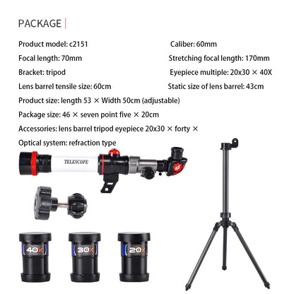 Professional Astronomical Telescope Powerful Monocular Portable HD Moon Space Planet Observation Gifts for Children Students