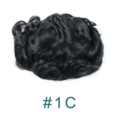 26mm Loose Curly 0.06mm Natural Hairline Men Toupee Ultra Thin Skin Full VLoop 1B80 613# Blonde Male Human Hair Prosthesi System