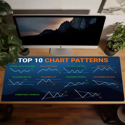 Hot Chart Pattern Mouse Pad for Stock Market Forex Bitcoin Trader Desk Pad Investor Gift Candlestick Pattern Art Keyboard Mat