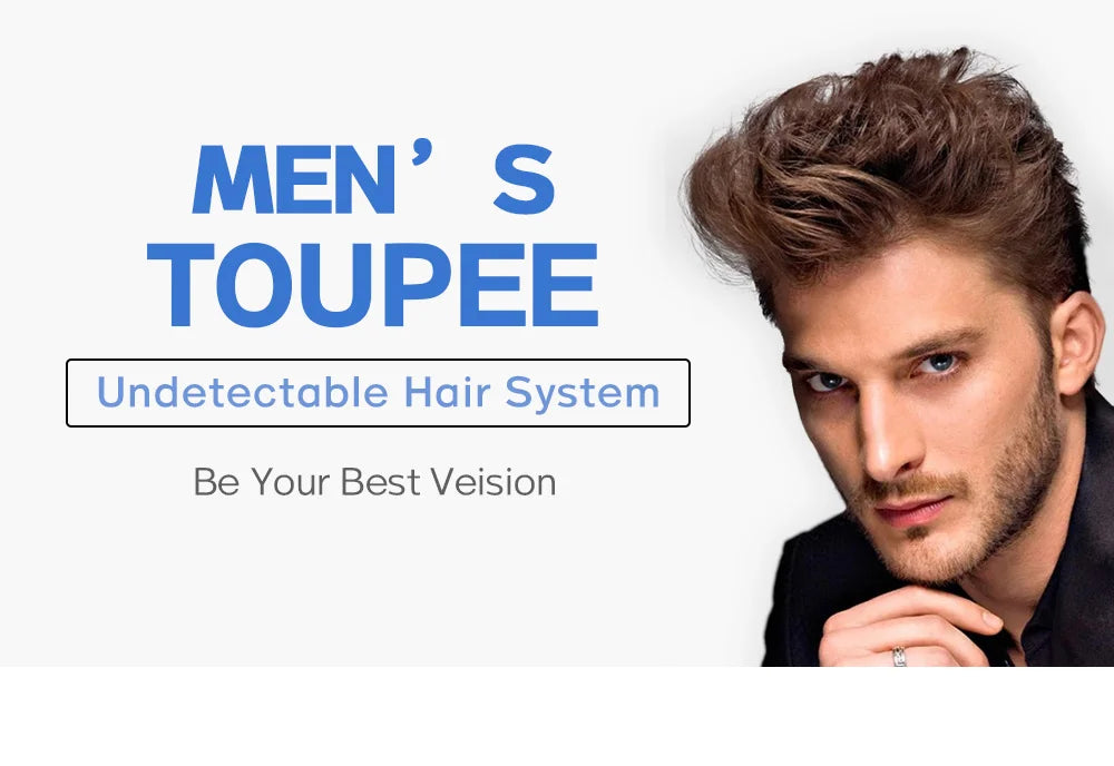 Afro Toupee for Men Undetectable Full Lace Toupee Wig Male Hair Prosthesis 6" System Unit Afro Curly Wig