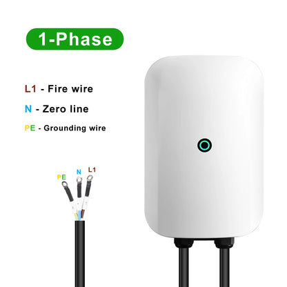 ADPOW Type1 7KW EVSE Wallbox Plug and Play EV Charger 32A Max SAE J1772 Plug Electric Vehicle Charging Station 10m Cable