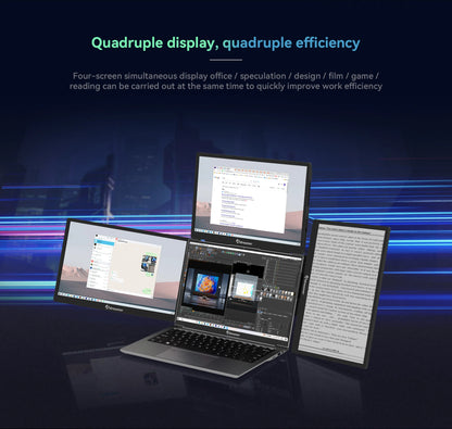 Adreamer ArieScreen13S Expansion Screen Laptop FHD Portable Tri-screen Monitor 3 Displays for 13.3-16 inch Laptop