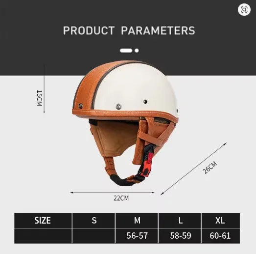 UCHOOSE Vintage Motorcycle Helmet Open Face Helmet Half Helmet Motorcycle Germany Face Safety Helmet Retro Scooter Half Helmet