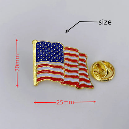 American Flag Pin Gold Plated Enamel Patriotic Waving USA Lapel Pin - Bulk Pack for Suit, Coats, Lanyards, Hats