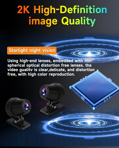 Jansite 7 inch 2K Motorcycle Upgrade Module DVR Navigation GPS Wireless CarPlay Waterproof IPX7 TPMS Portable Smart Display Cam