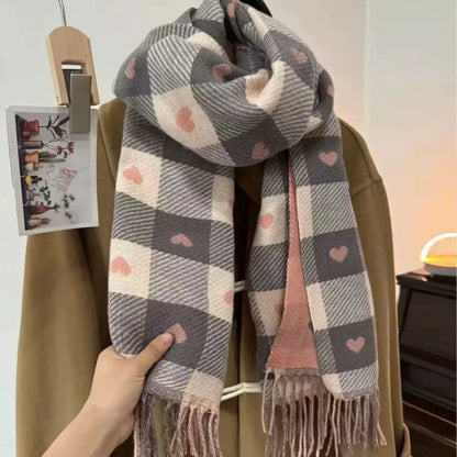 Unisex Cashmere Feel Scarf Winter Warm Soft Neck Wrap for Men Women All-Match Outdoor Hiking Scarf Decorate The Gift