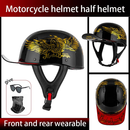Summer breathable retro cruise motorcycle helmet for men and women electric motorcycle half helmet day American pedal scoop helm