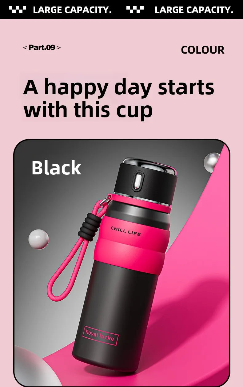 Dopamine all steel insulated cup 316 stainless steel high aesthetic water cup intelligent temperature display cup