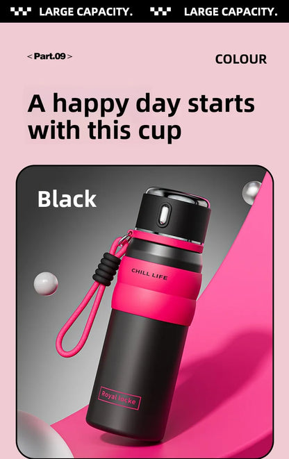 Dopamine all steel insulated cup 316 stainless steel high aesthetic water cup intelligent temperature display cup