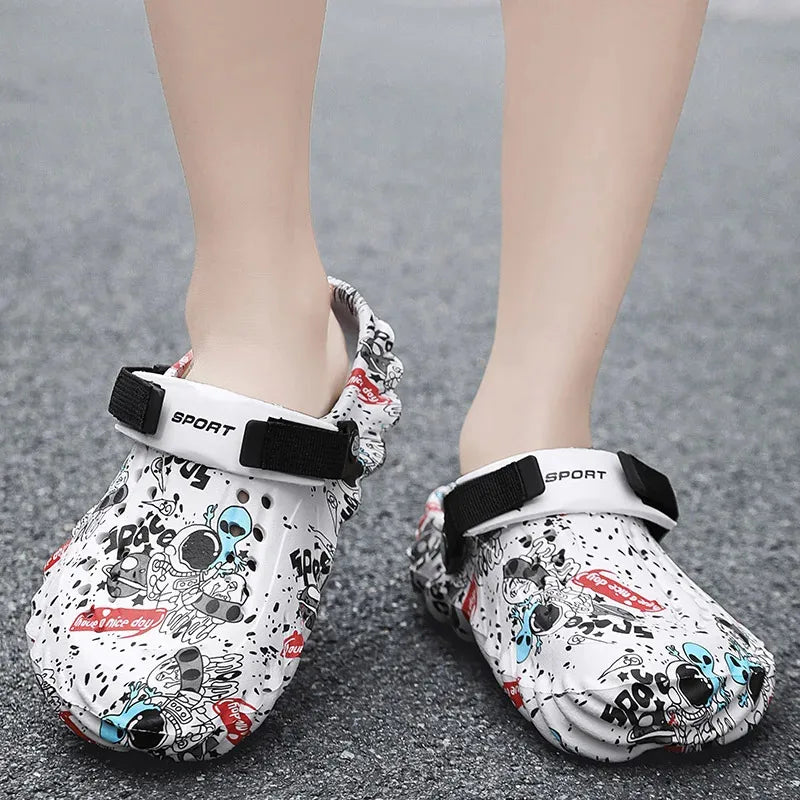 Men'S Breathable Casual Sandals Summer New Soft-Sole Non-Slip Comfort Outdoor Beach Shoes Fashion Youth Dual-Use Sports Slippers