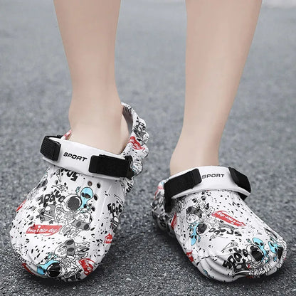 Men'S Breathable Casual Sandals Summer New Soft-Sole Non-Slip Comfort Outdoor Beach Shoes Fashion Youth Dual-Use Sports Slippers