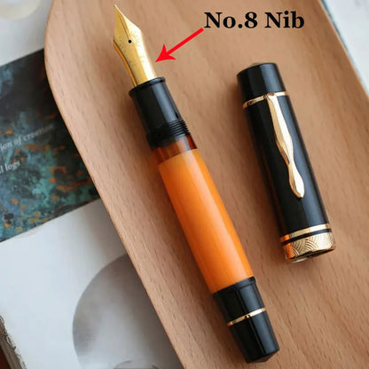 MAJOHN P139 High Quality Fountain Pen Piston Filler Resin Body Ebonite Feed Size 8 40 Nib Rotating Cap Postable Office Gift