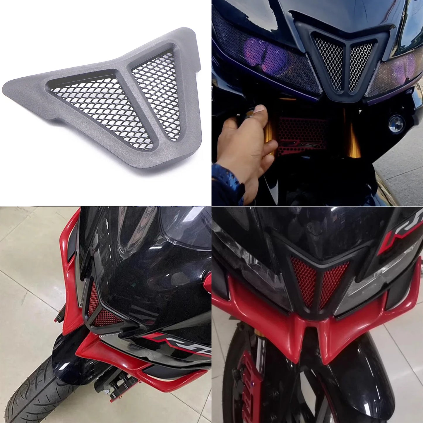 Dirt bike accessories moto decorative air Inlet Head Cover Aluminum Mesh Intake Guard Protector for Yamaha R15-V3 2017-2020