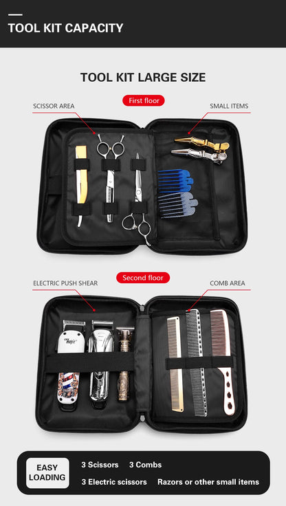 BARBERTOP Tools Storage Bag Waterproof Hair Clipper Bag Hair Cutting Scissors Shaving Kits Haircut Accessories Organizer Box