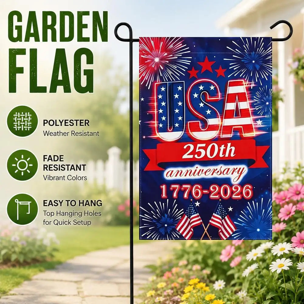 250th Anniversary American Garden Flag Decoration 250th Anniversary Free Double sided Three layered American Patriotic Flag