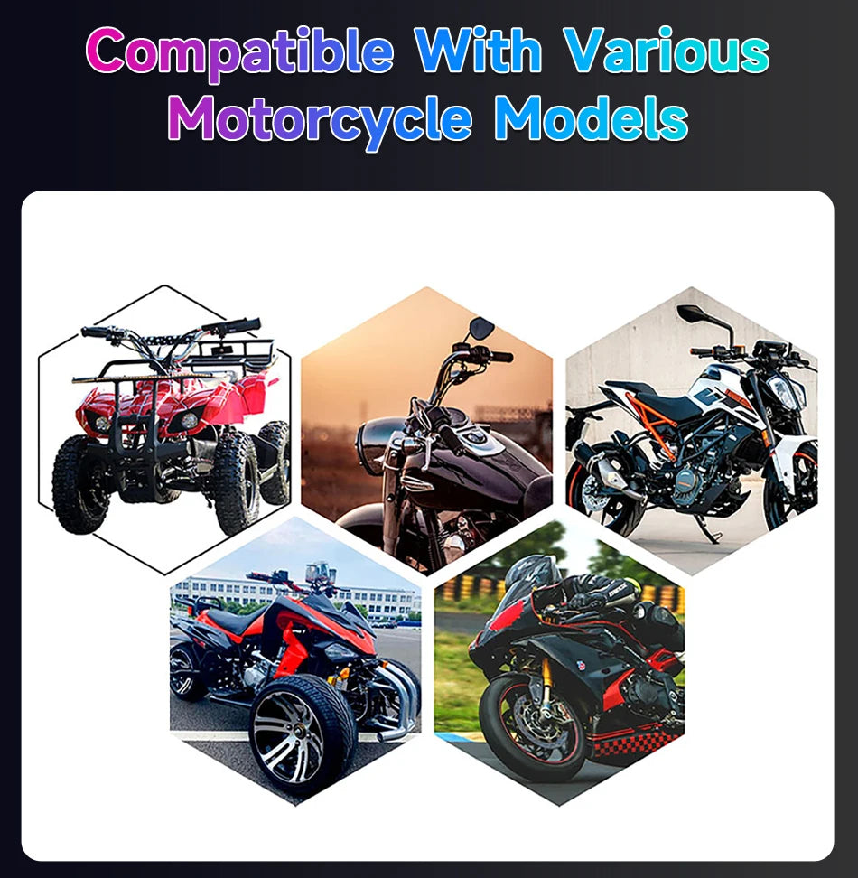 Vtopek 5"/7" inch Motorcycle DVR GPS Navigation Multimedia Player Wireless CarPlay Android Auto IPX7 Waterproof Screen Recorder