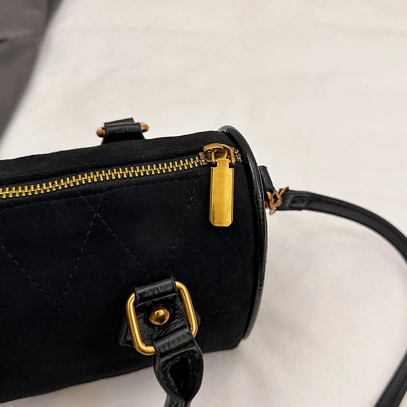 Vintage Brown PU Leather Boston Bag Women's Lightweight Small Crossbody Bag Luxury Designer Handbag Shoulder Bags for Phone