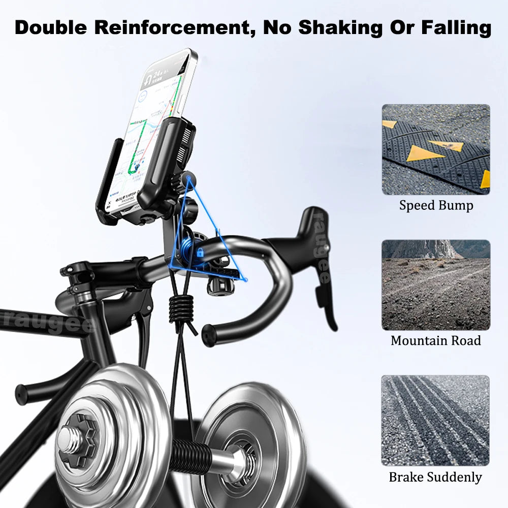 Motorcycle Cooling Phone Holder Mobile Phone Bracket 360° Rotation Shock-Resistant Navigation Cycling Cooling Stand Holder