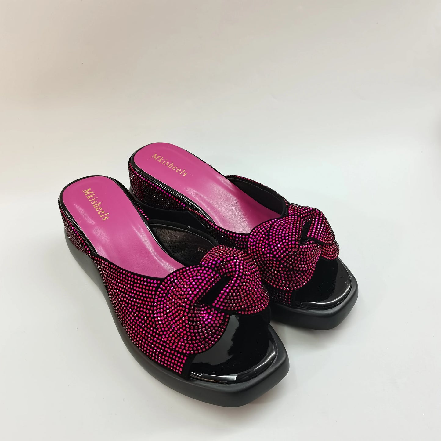 New Trendy Mid-heel Women's Sequins Slippers Outdoor Casual Slippers, High Quality Lady Party Shoes Elegant Shoes F5-1112-2