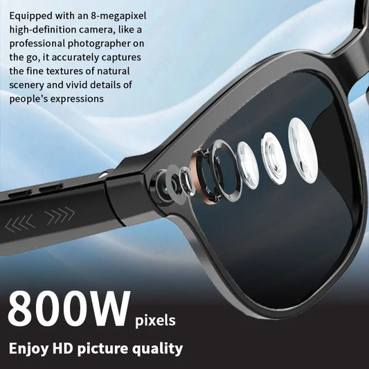 New AI Smart Glasses Camera 800W Bluetooth Sunglasses Women Photo Video Recording Dual Speaker Music Playback Smart Glasses Men