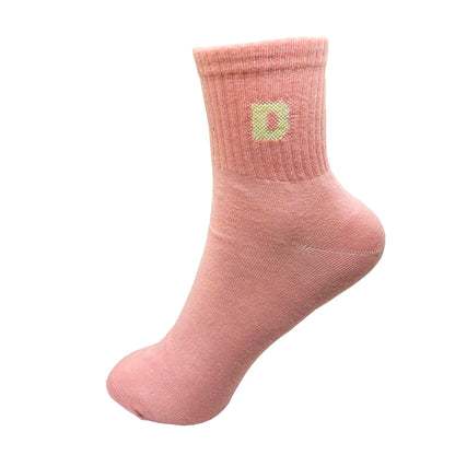 1/4 Pairs Woman Cotton Socks For Women Cotton Female Socks Set Woman Colorful Lady Socks Letter Printed Sock