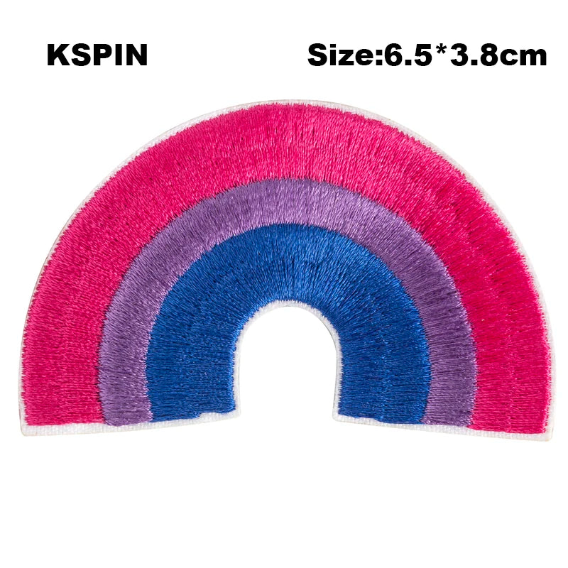 Nonbinary Bear Pride Asexual Gender Fluid Flag Transgender Pride Embroidery Patches Iron on Patch Saw on Patches