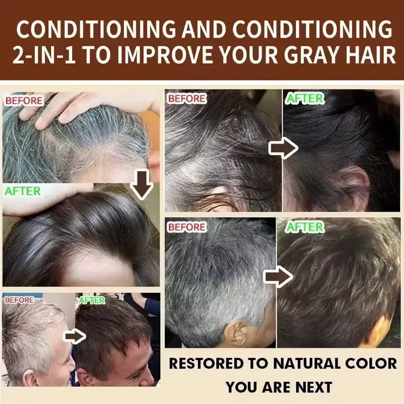 White Hair to Black Shampoo Dye Soap Natural Color Soap Restore Gray Beard Cover Gray Hair Dye Hair Fixing Shampoo For Man Women