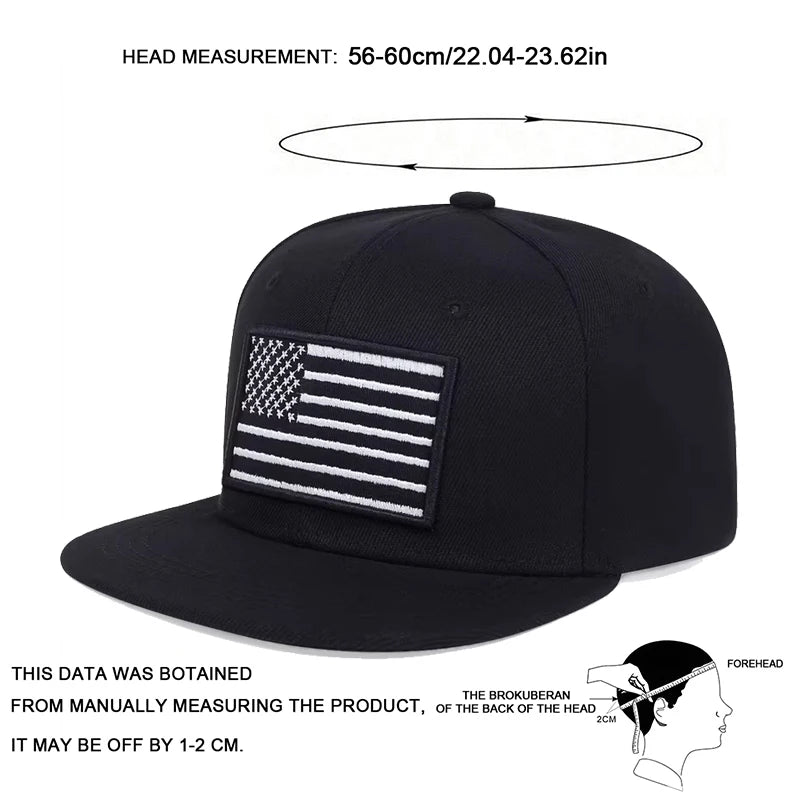 Unisex American Flag Embroidery Hip-hop Hats Spring Autumn Outdoor Adjustable Casual Baseball Caps Sunscreen Hat Sports Cap