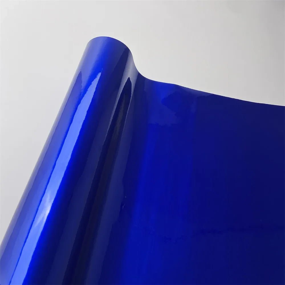 Ultra Glossy Candy Vinyl Car Vehicle Wraps Gloss Metallic Blue Foil Film Air Bubble Free