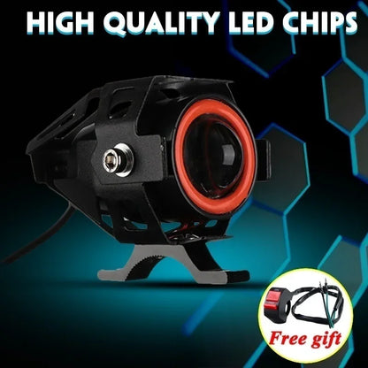 Super Bright Mini LED Motorcycle Headlight Work Light Angel Eye Headlamp Fog Spotlights Driving Lamp with ON/OFF Switch