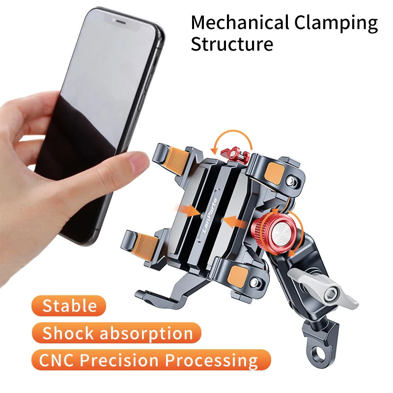 New Universal Motorcycle Phone Holder High-Quality Alloy Shock Absorption Motos Navigation Mount Motorcycle Accessories