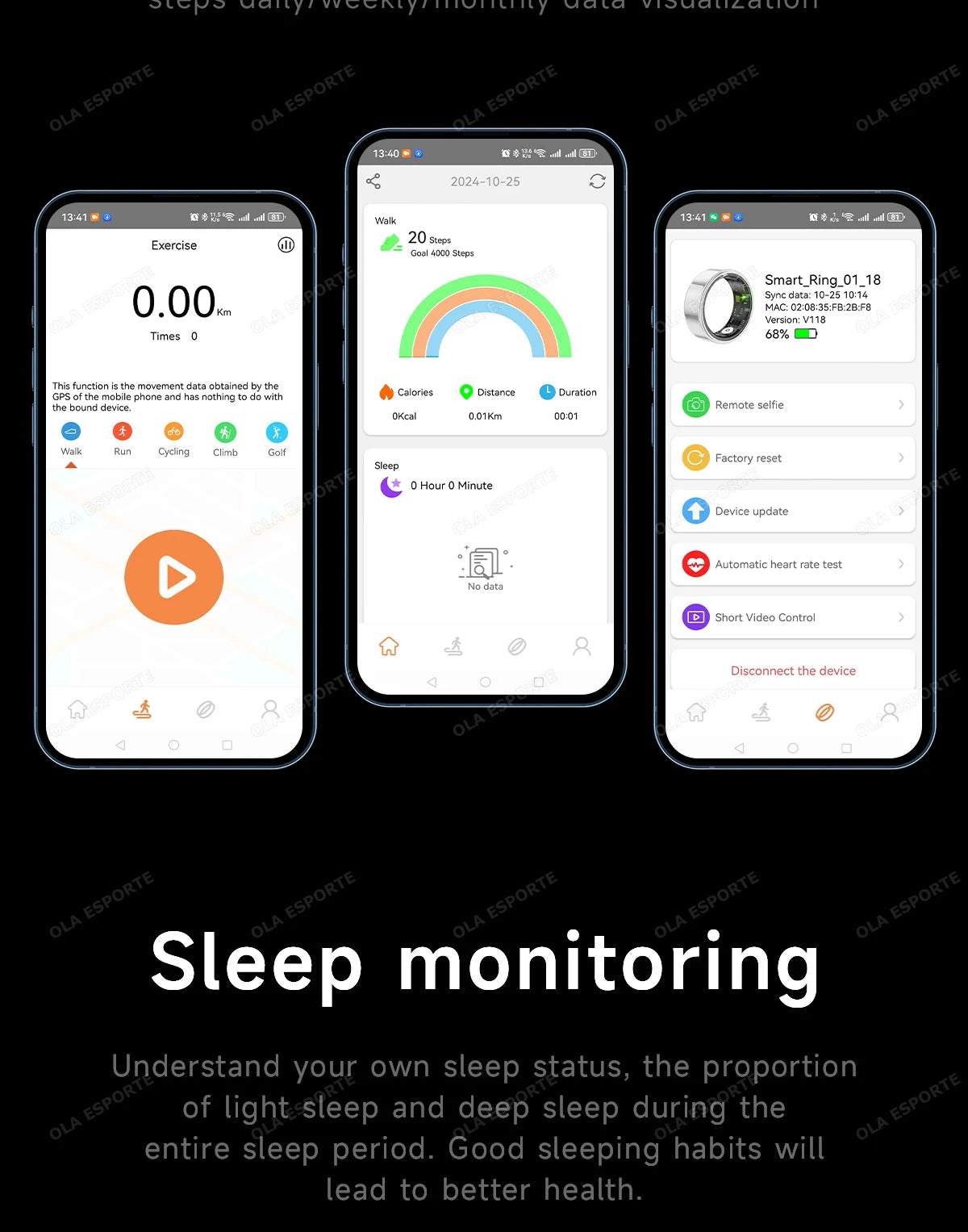 Display Screen Smart Ring Bluetooth Connection Heart Rate Sleep Monitoring Multi-function Ring Multiple Sports Modes Waterproof