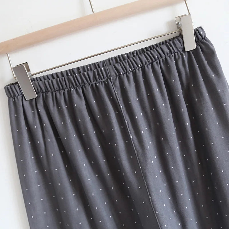 Kimono Robes Pajamas Set for Spring Autumn and Summer Thin Men's Cotton Loose Fit Large Size Half Sleeve Sleepwear Set