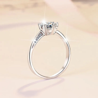 Snowflake Design PT950 Platinum 1CT Moissanite Ring Women's Sparkling Daily Engagement Band