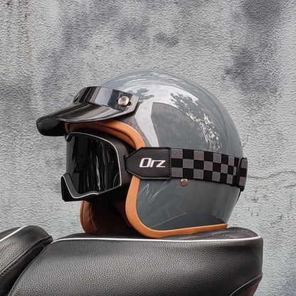 Retro semi-open motorcycle helmet cross-country motorcycle accessories motorcycle helmet 3/4 retro helmet in winter
