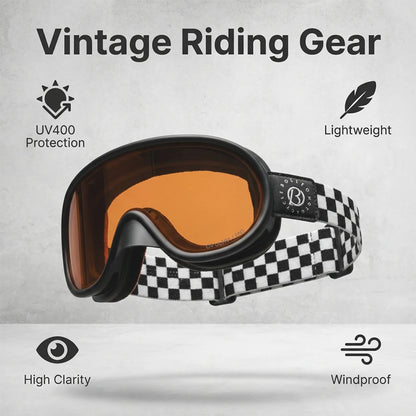 Vintage Motorcycle Goggles Over Glasses Photochromic UV400 Dirt Bike Goggles for Men Women Dual-Cycle Defogging Racing Glasses