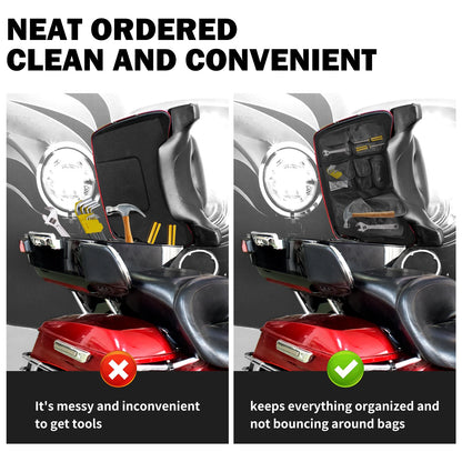 Motorcycle Saddlebag Tour Luggage Organizer Lid Storage Bag For Harley Touring  Road King Street Glide FLHR FLHTK 2014-Later