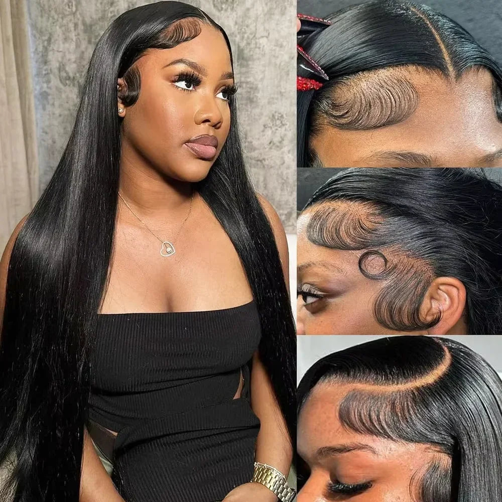 Straight HHair Wigs 13x6 HD Lace Frontal Wigs Brazilian Bone Straight Lace Frontal Human Hair Wigs For Women