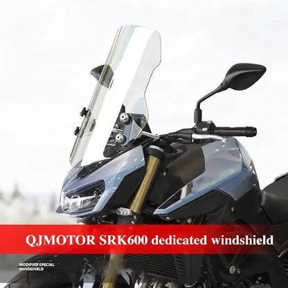 For QJMOTOR SRK 600/550 Motorcycle Windshield Screen Shield Windscreens Wind Deflectors Front Glass Increased Accessories