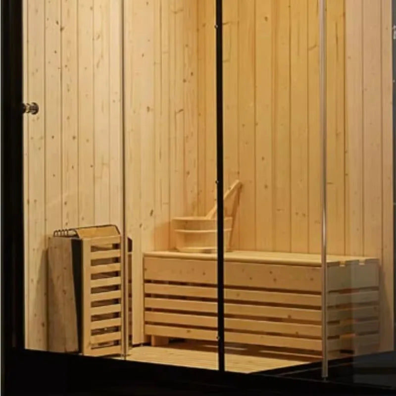 Customization Modern Design Dry Sauna Steam Shower, Indoor Luxury Bathroom Wooden Steam and Sauna Combination Room