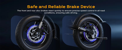 VIPDRIVE Zypho Adult Electric Bike, 500W peak motor, 36V 7.8Ah battery, 14"Tire Commuter E-Bike,20MPH,UL2849, 1-Year Warranty