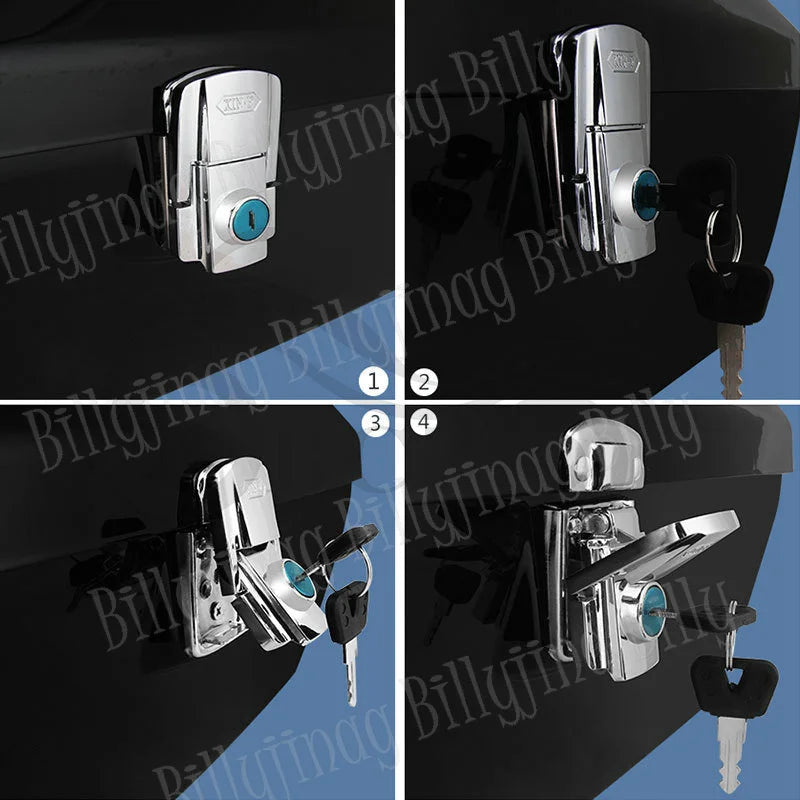 Black Trunk Tail Box Luggage Backrest For Honda Yamaha Suzuki Kawasaki Lifan Indian Bobber Custom Chopper Cruisers Street Bike